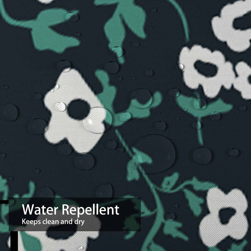 Rideau de douche à motif floral bleu sarcelle avec 12 crochets, L 72 po x l 78 po