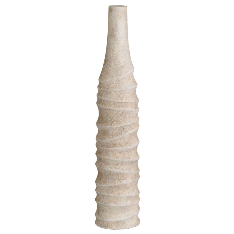 Aaris -Elegant Ceramic Floor Vase, 24" H x 5" W x 5" D, Gray