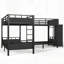 Lit superposé en métal avec tiroirs de rangement, cadre de lit simple avec garde-robe intégrée et tablettes ouvertes, tiroirs en tissu non tissé pour économiser de l'espace-2037344236