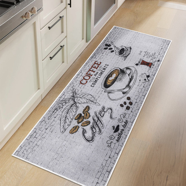 Tapis de cuisine antidérapant lavable - Tapis de cuisine 70% coton devant l'évier - 20 x 59 pouces