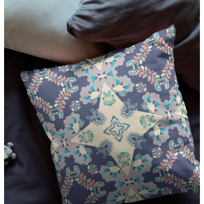 26 X 26 Broadcloth Floral Throw Pillow