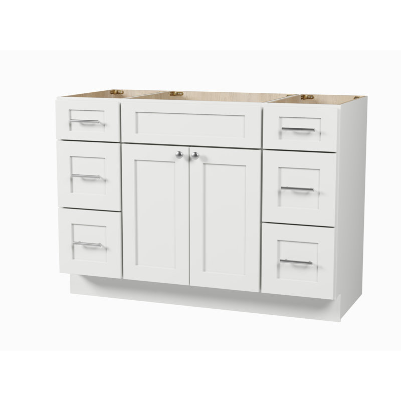 Ensemble de meuble-lavabo simple 48 po avec base de tiroir Disar, Blanc