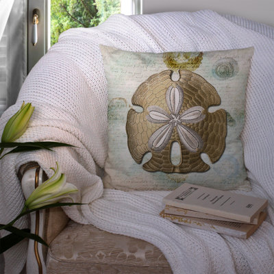 Sand Dollar Outdoor Reversible Throw Pillow