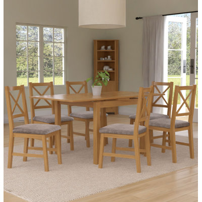 Hatcher 6 - Person Extendable Solid Oak Dining Set