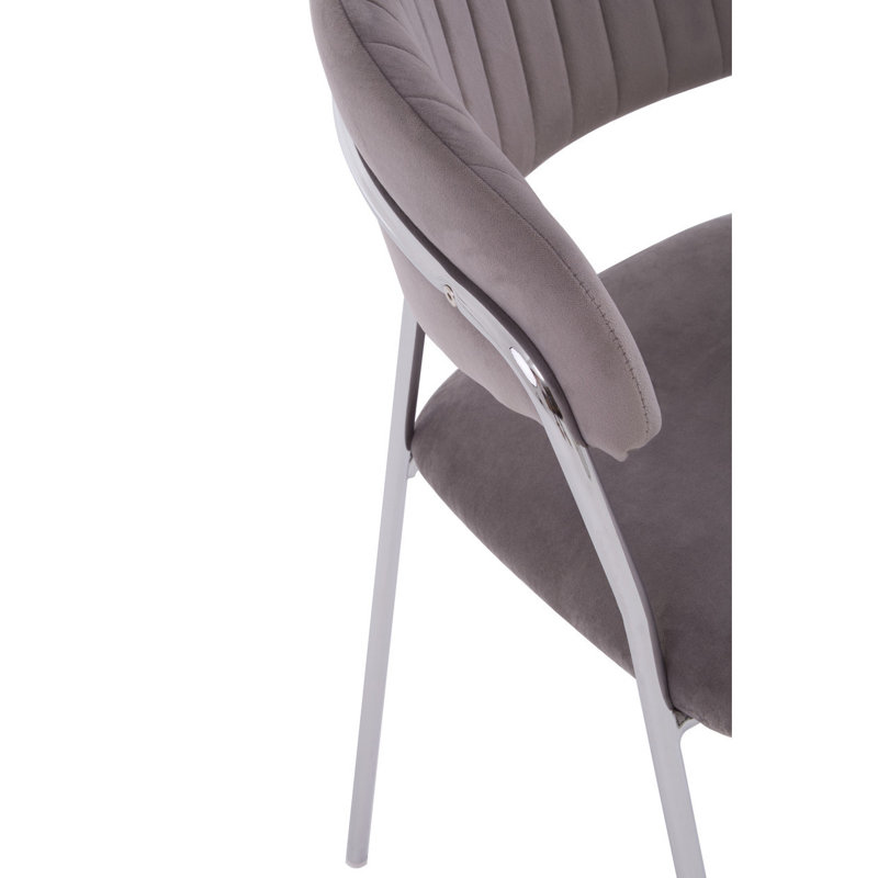 Elsberry 46cm H Velvet Upholstered Armchair, Mink, Silver