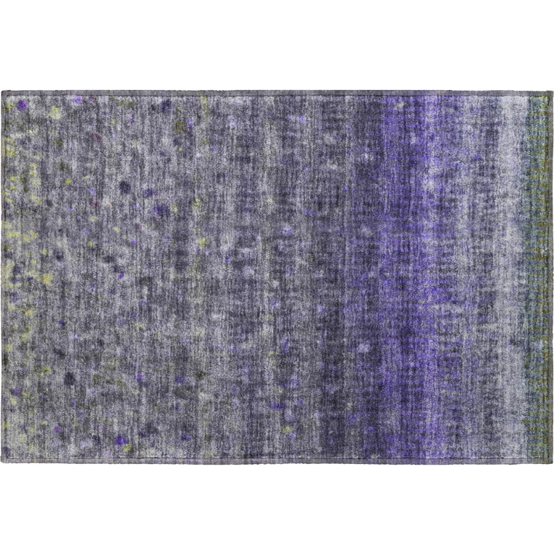 Premium Machine Washable Mayfield Stripes Rug, 1'8" x 2'6", Purple