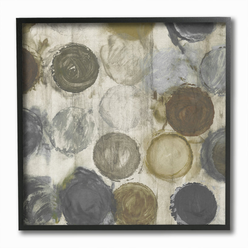 « abstract points textured white neutral », reproduction d’art, H 12 po x l 12 po x P 1,5 po, Giclée encadrée noir minuit