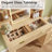 Fluted Vanity Desk with 5 Drawers, Built-in Power Outlet & 26" LED Mirror, 48" Large Fluted Dressing Table with Glass Top and Shelf-2062149523