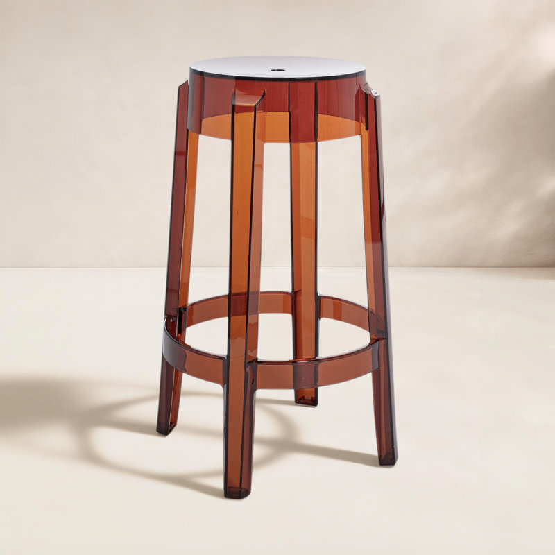 Tabouret de bar Charles Ghost, Amber, Tabouret de comptoir (siège d'une hauteur de 25,7