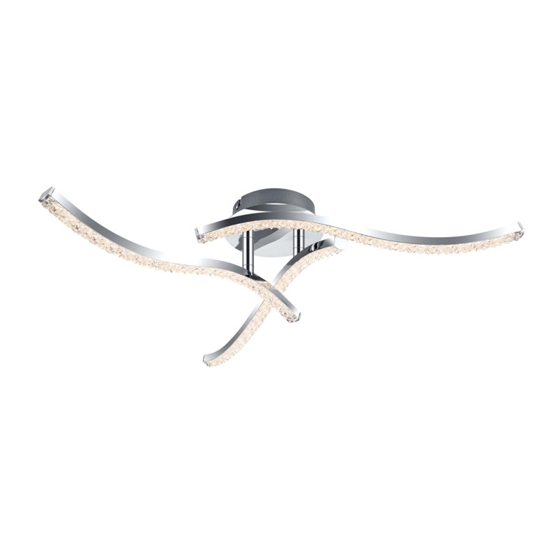 Kenworth 3 Light Built-in, Integrated LED, Modern, Wavy Beaded Ceiling Light - 53x53x13cm, non-dimmable, 3,000K Neutral white