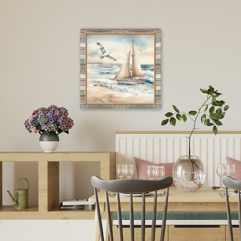 Cape Cod, voilier I, océan côtier, art, H 18 po x l 18 po