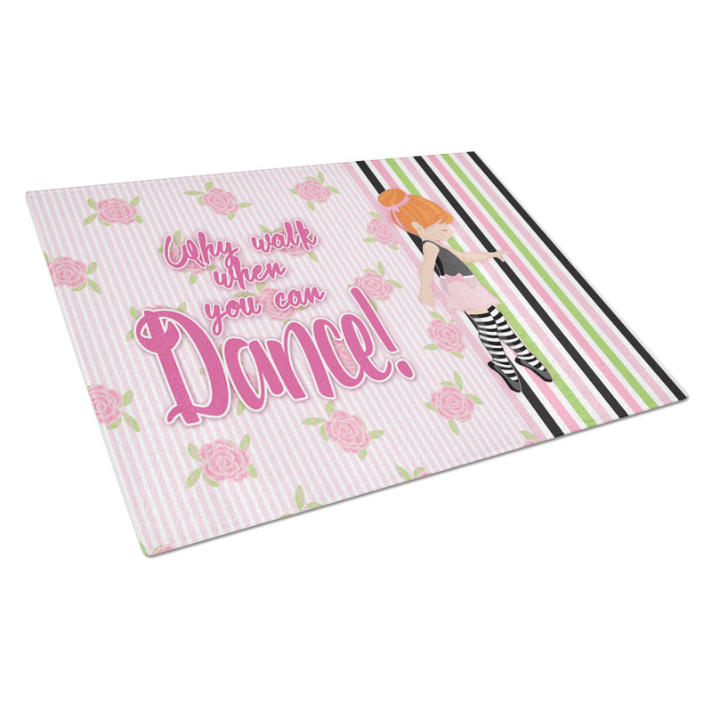 Caroline's Treasures Ballet Dance Glass Stripes Hair Cutting Board, Red