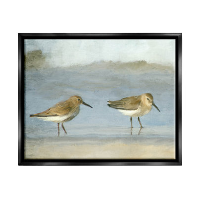 «Two Sandpipers Stepping Beach Shore» par Kim Allen - peinture sur toile