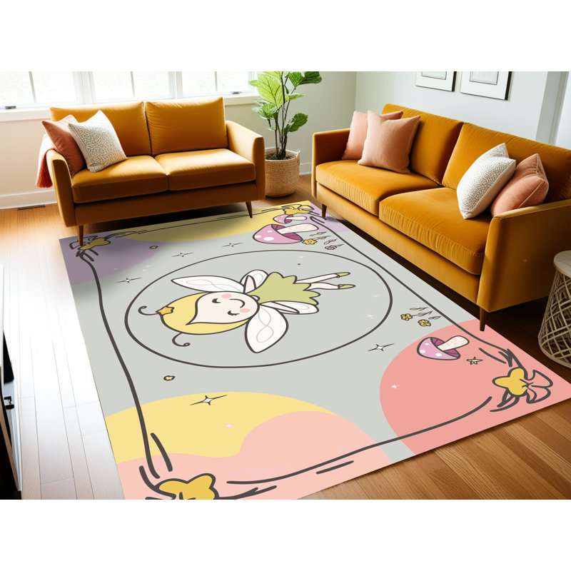 Tapis fantaisie Zoomie pour enfants Zoomie, Rectangulaire 2 pi x 3 pi