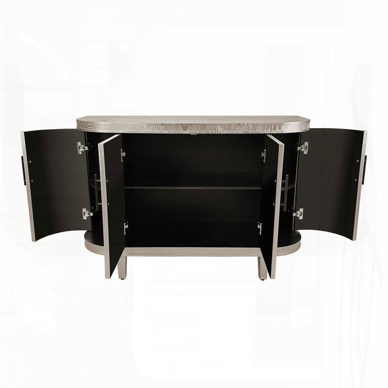Buffet incurvé avec tablettes réglables
