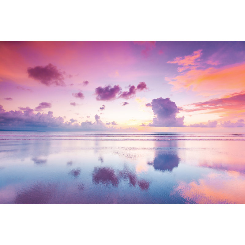 Sunset Over Sea - Wrapped Canvas Print, 30cm H x 46cm W x 3.8cm D