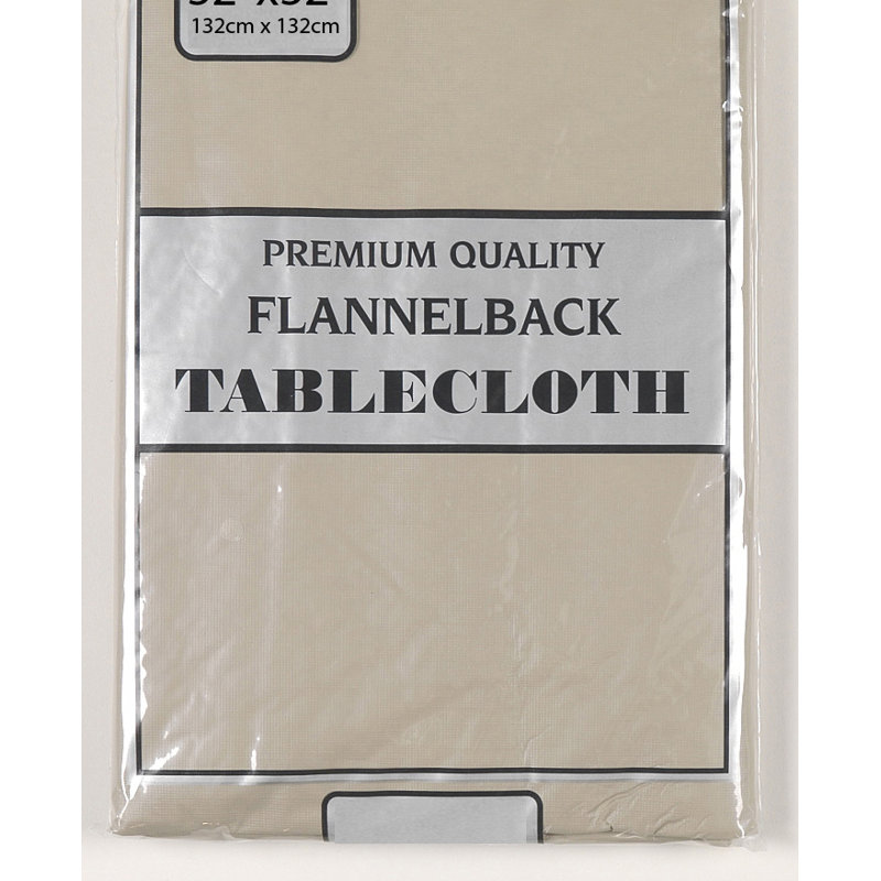Nappe en vinyle l 52 po x p 52 po avec support en flanelle en polyester Padang, Ivoire