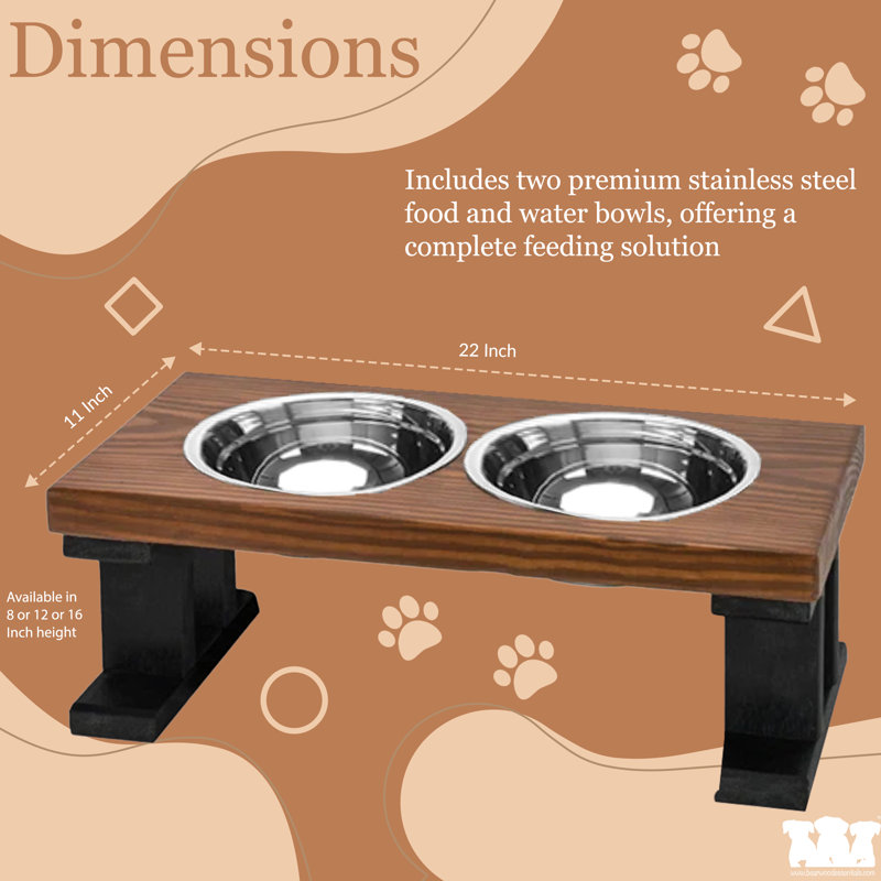 Elevated Feeder, Black/Ebony, Large (16")