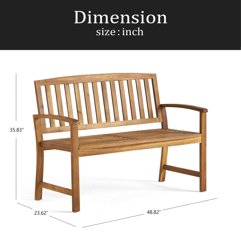Banc en bois de style campagnard, Teck