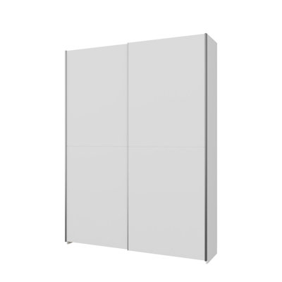 Bowning 2 Door Sliding Wardrobe with Pull Out Rail in White, 151 cm