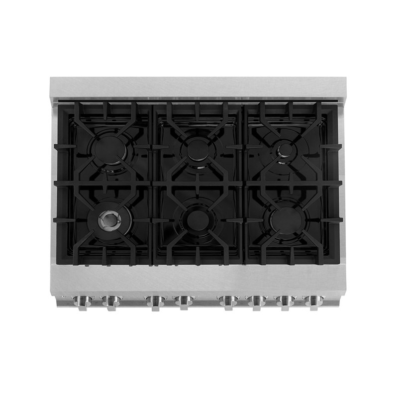 ZLINE 36" Legacy Dual Fuel Range, Brass Burners Satin Stainless Steel