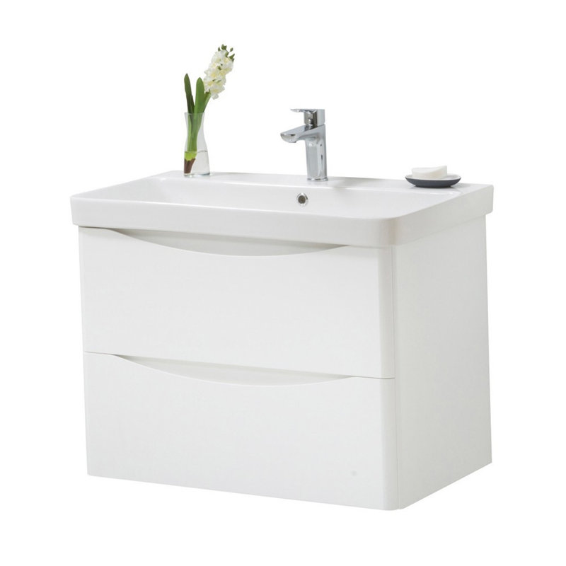 Clifton 800mm Single Bathroom Vanity with Vitreous China Basin, White