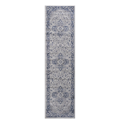 Blue/Grey Oriental Runner Rug