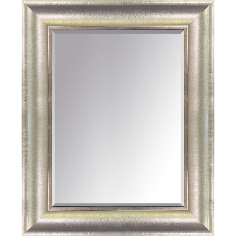 Rowton Wood Rectangle Wall Mirror, Silver