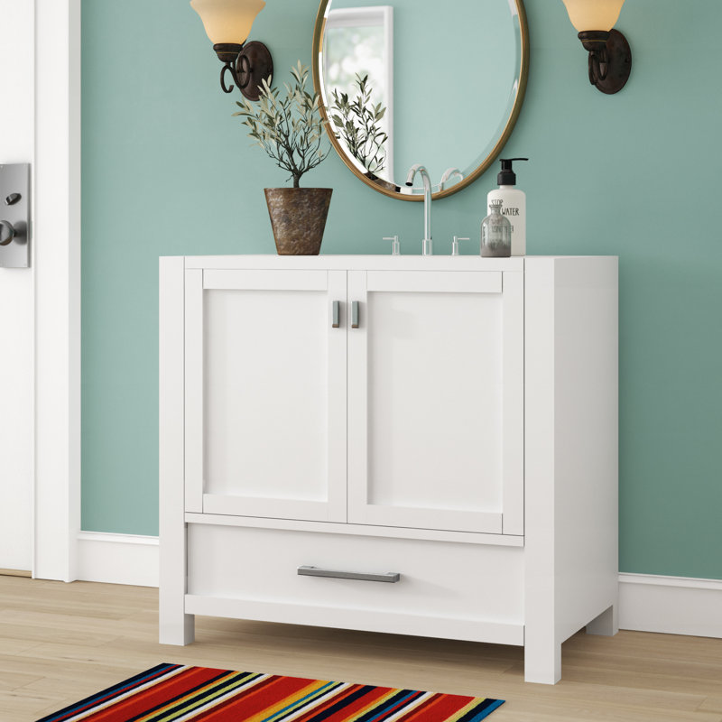 Base de meuble-lavabo simple 36 po Souther seulement, Blanc