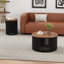 Ensemble de 2 tables industrielles rustiques, table basse et table d'appoint avec corde tissée pour le salon et la décoration intérieure-129223324-129223326