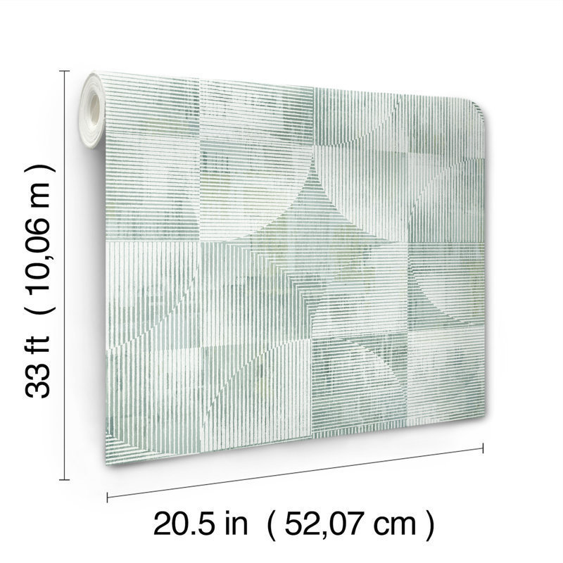 Papier peint géométrique Woodbine, Sauge