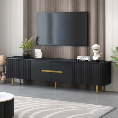 Minimalist TV Stand For Tvs Up To 85 Inches, Modern Entertainment Center Media Console With 4 Spacious Cabinets Used For Living Room by Mercer41