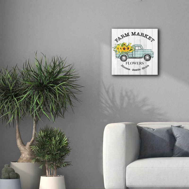  'Farm Market Sunflowers A' by Jean Plout Canvas Wall Art, 18" x 18"