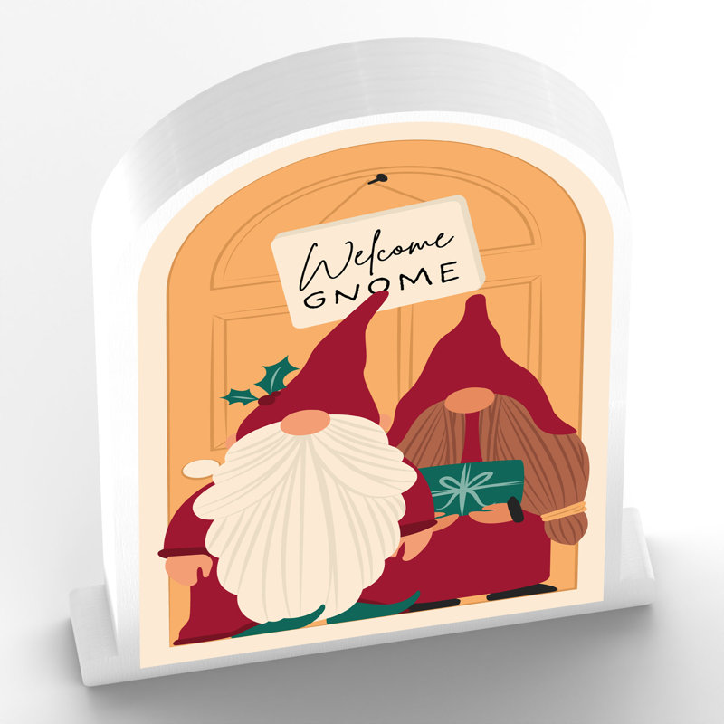Xmas Welcome Gnome Festive Wooden Doorway
