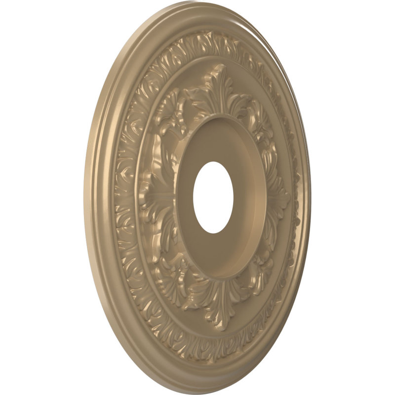 Médaillon de plafond en PVC thermoformé Baltimore, H 19 po x l 19 po x P 1 po, Brume métallique universelle Universal