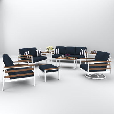 Townsend 7 Person Seating Group With Sunbrella Cushions by Birch Lane