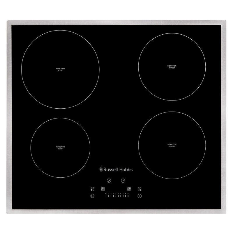 Russell Hobbs Rh60ih414b, 59cm 4 Zone Induction Hob With Touch Control And Frame In Black