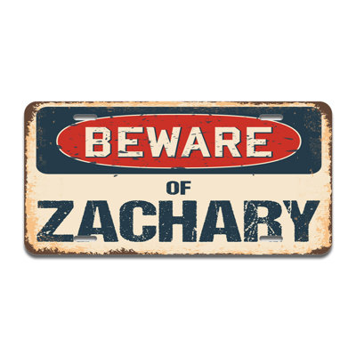 Beware of Zachary Aluminum Plate Frame