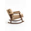 Fauteuil à bascule de lecture Mid-Century moderne, revêtu de velours, couleur principale kaki, capacité maximale de 250 lb, fauteuil d'installation facile à assembler, assemblage simple