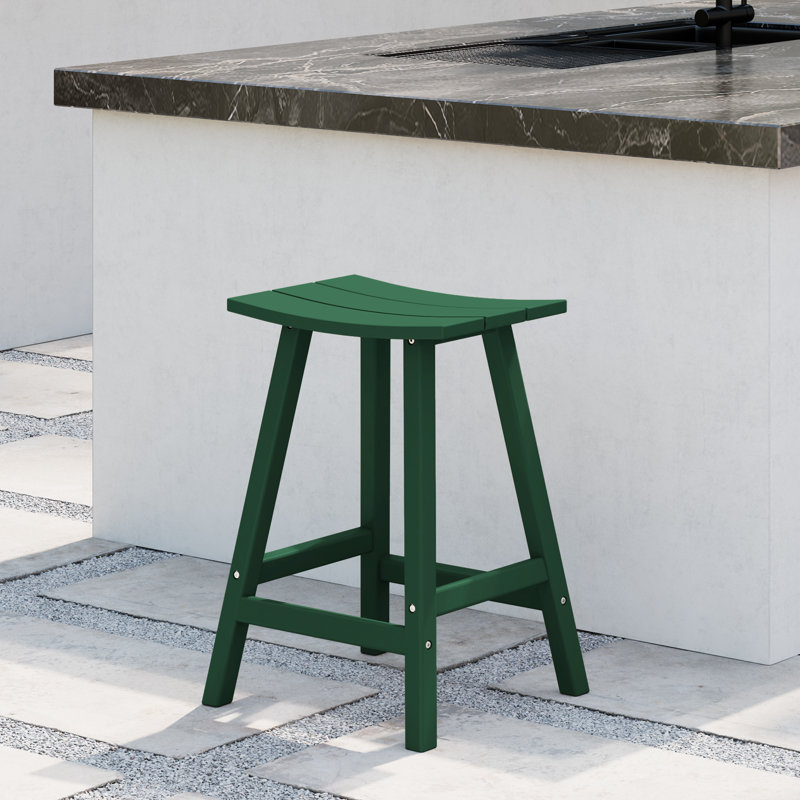 Tabouret de bar Laguna, Tabouret de comptoir (siège d’une hauteur de 24, Vert foncé