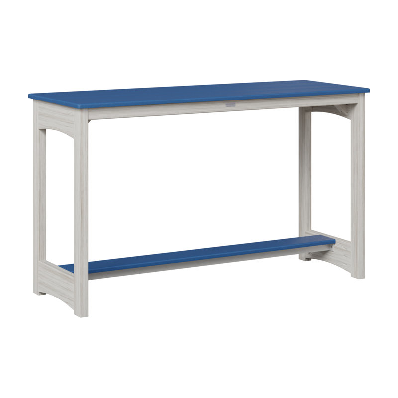 Balcony Outdoor Bar Table, Seashell, 35.5" H x 60" W x 22" D, Pacific Blue