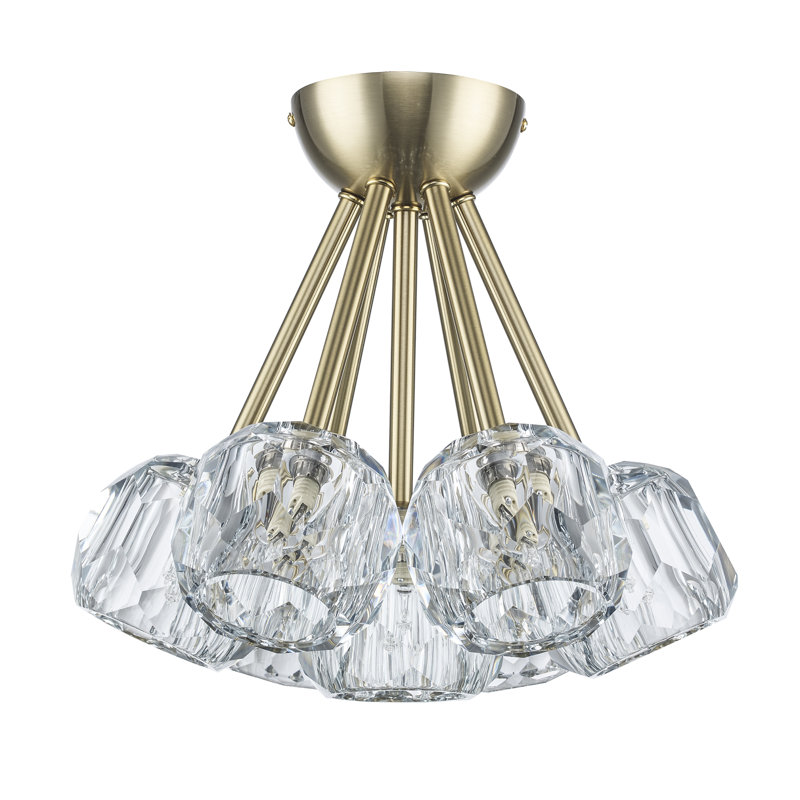 Plafonnier semi-encastré 7 lumières Konotopsky, Or antique