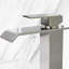 Robinet de lavabo de salle de bain de luxe, nickel brossé, acier inoxydable et cascade accréditée, corrosion