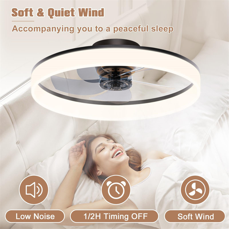 Ceiling Fan with LED Lights, Black