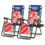 Ensemble de 2 fauteuils inclinables pliables réglables avec plateau latéral et coussins pour l'extérieur