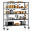 Étagère robuste en fil de métal avec roulettes, capacité de 800 lb, support de rangement de garage réglable-802748137-802748138
