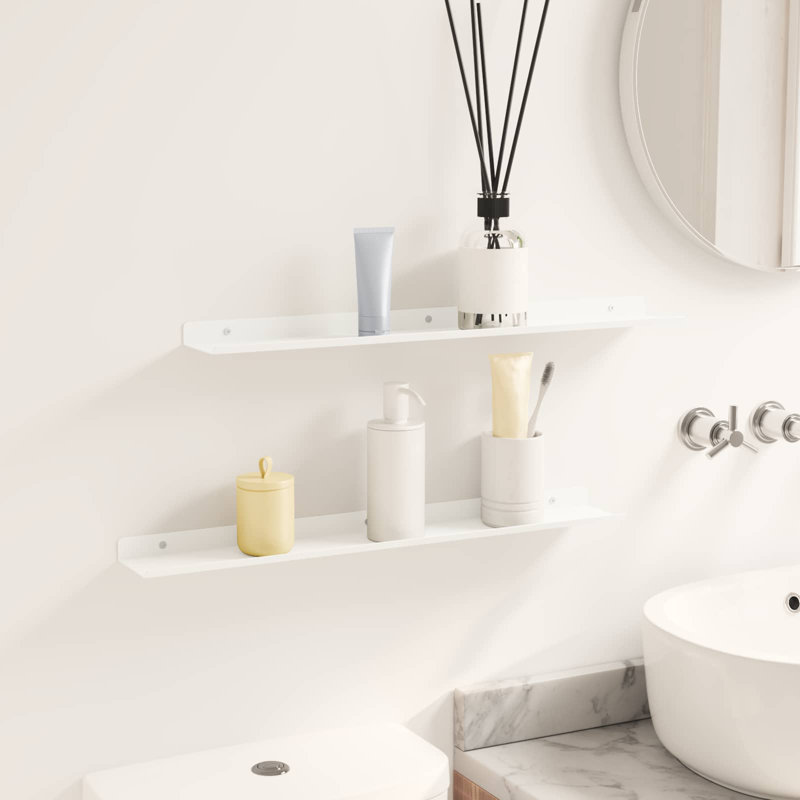 Steel Floating Shelf, White