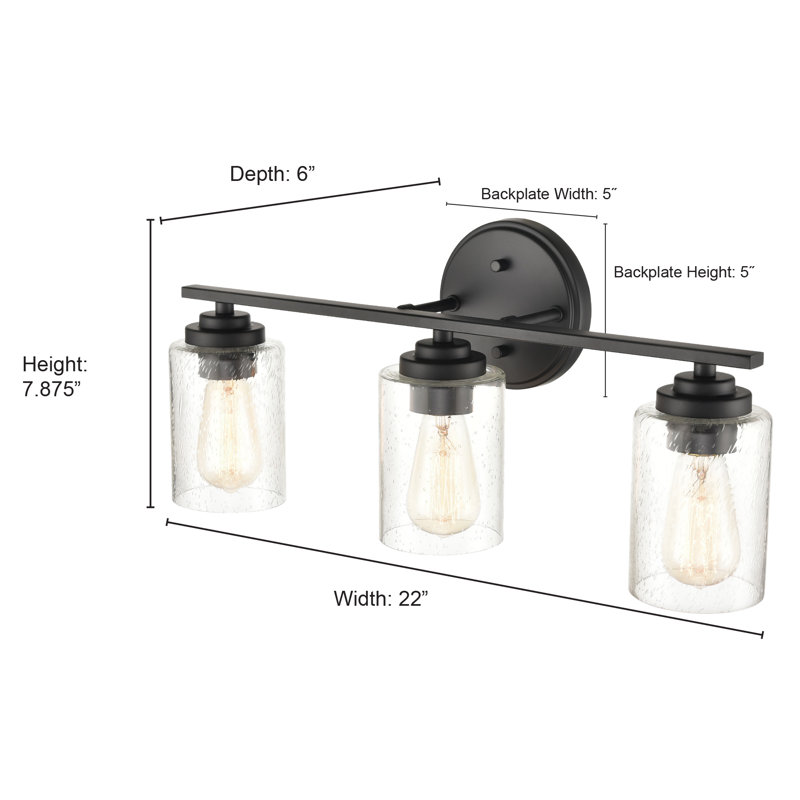 Cramer 3 - Light Dimmable Vanity Light, Satin Nickel