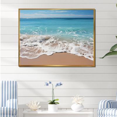 «Shoreline Shadows On Beautiful Beach On», reproduction sur toile