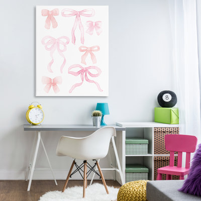 «Pink Watercolor Bows Canvas», conception de Kim Allen